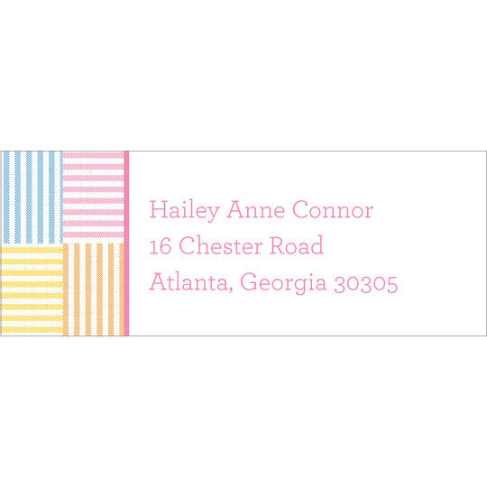 Pink Seersucker Return Address Labels